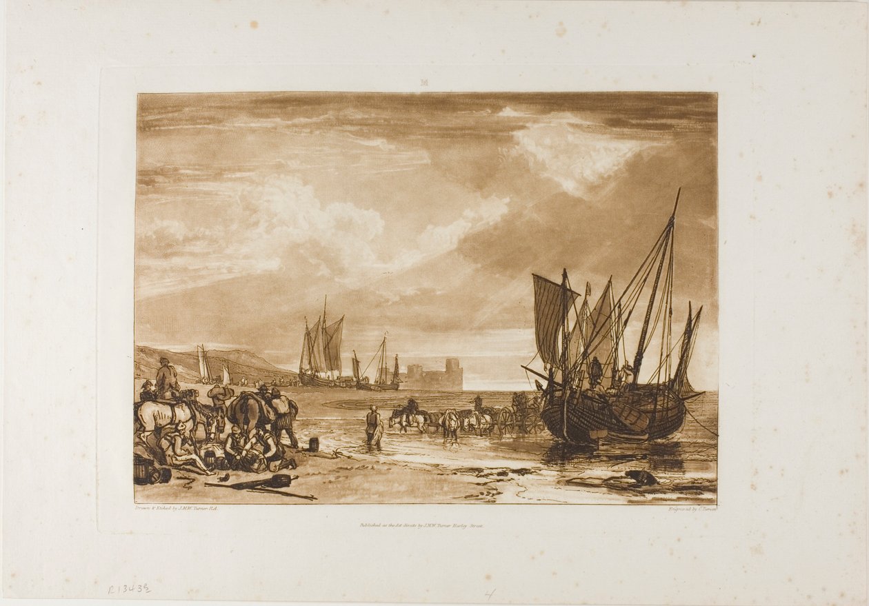 Scéna na francouzském pobřeží, deska 4 z Liber Studiorum od Joseph Mallord William Turner