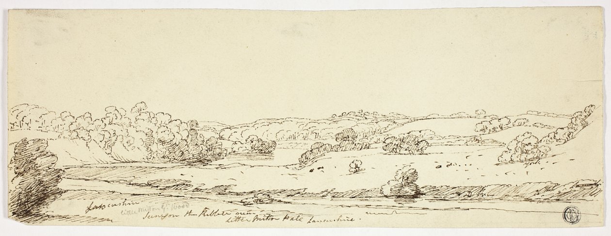 Scény na řece Kibble u Little Milton Hall, Lancashire od Joseph Mallord William Turner
