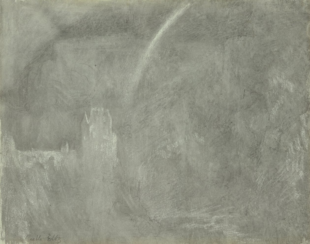 Zámek Eltz (křída na papíře) od Joseph Mallord William Turner