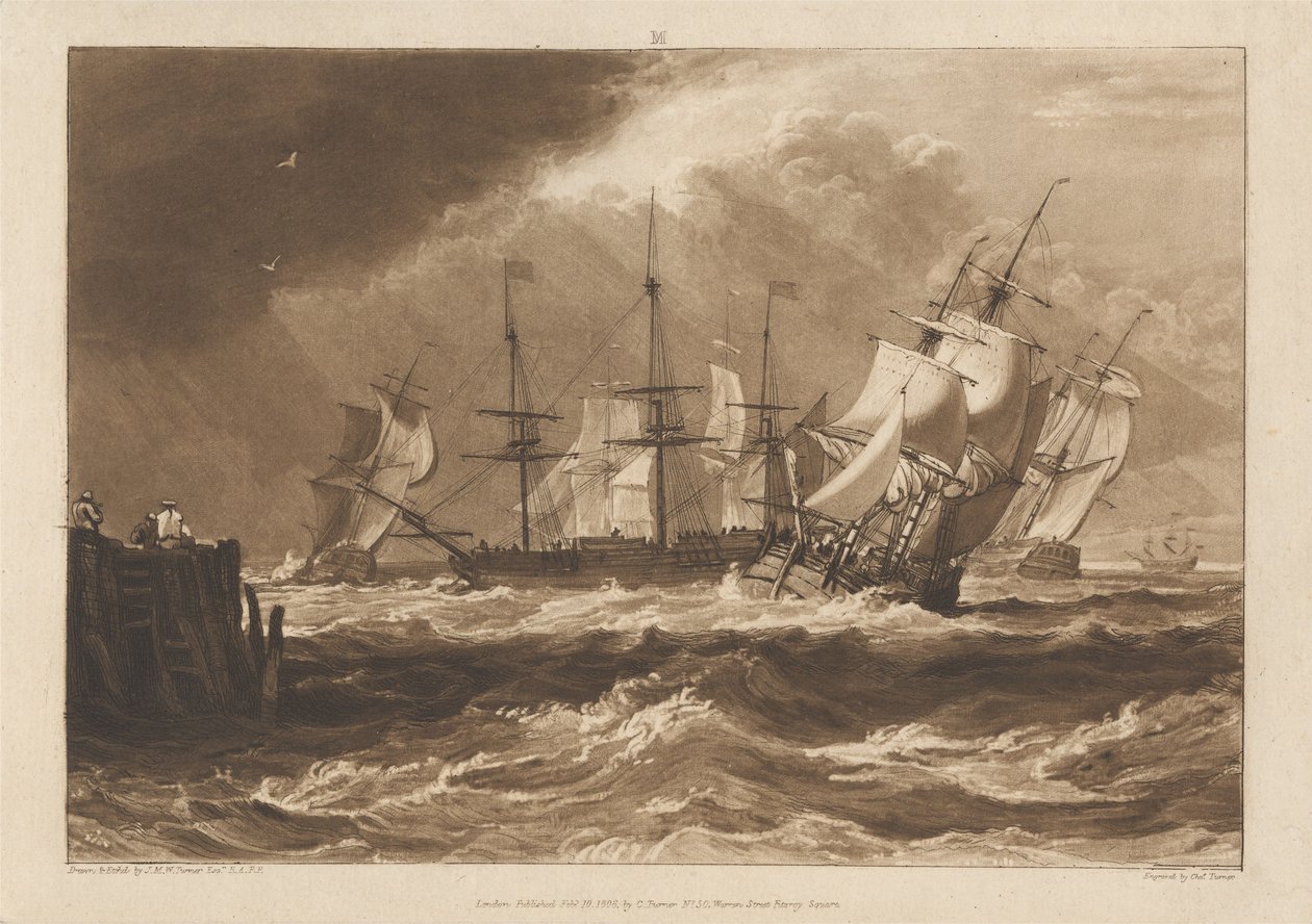 Lodě ve vánku od Joseph Mallord William Turner