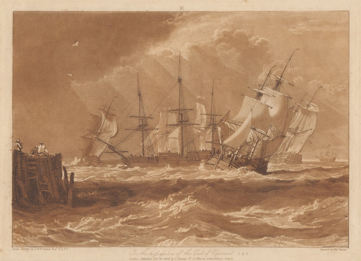 Lodě ve vánku od Joseph Mallord William Turner