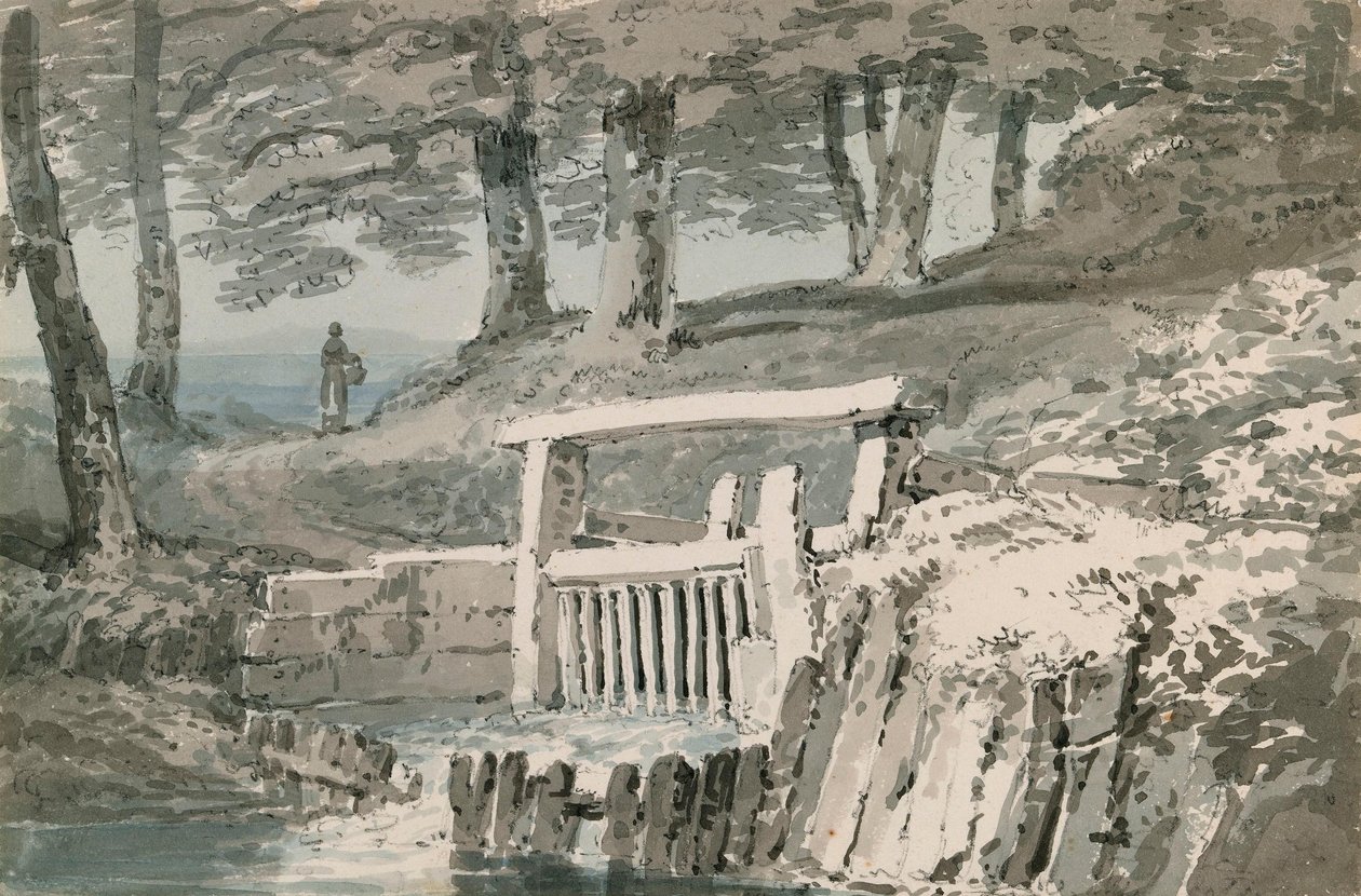 Vodní stavidlo, Netley Abbey, Hampshire od Joseph Mallord William Turner