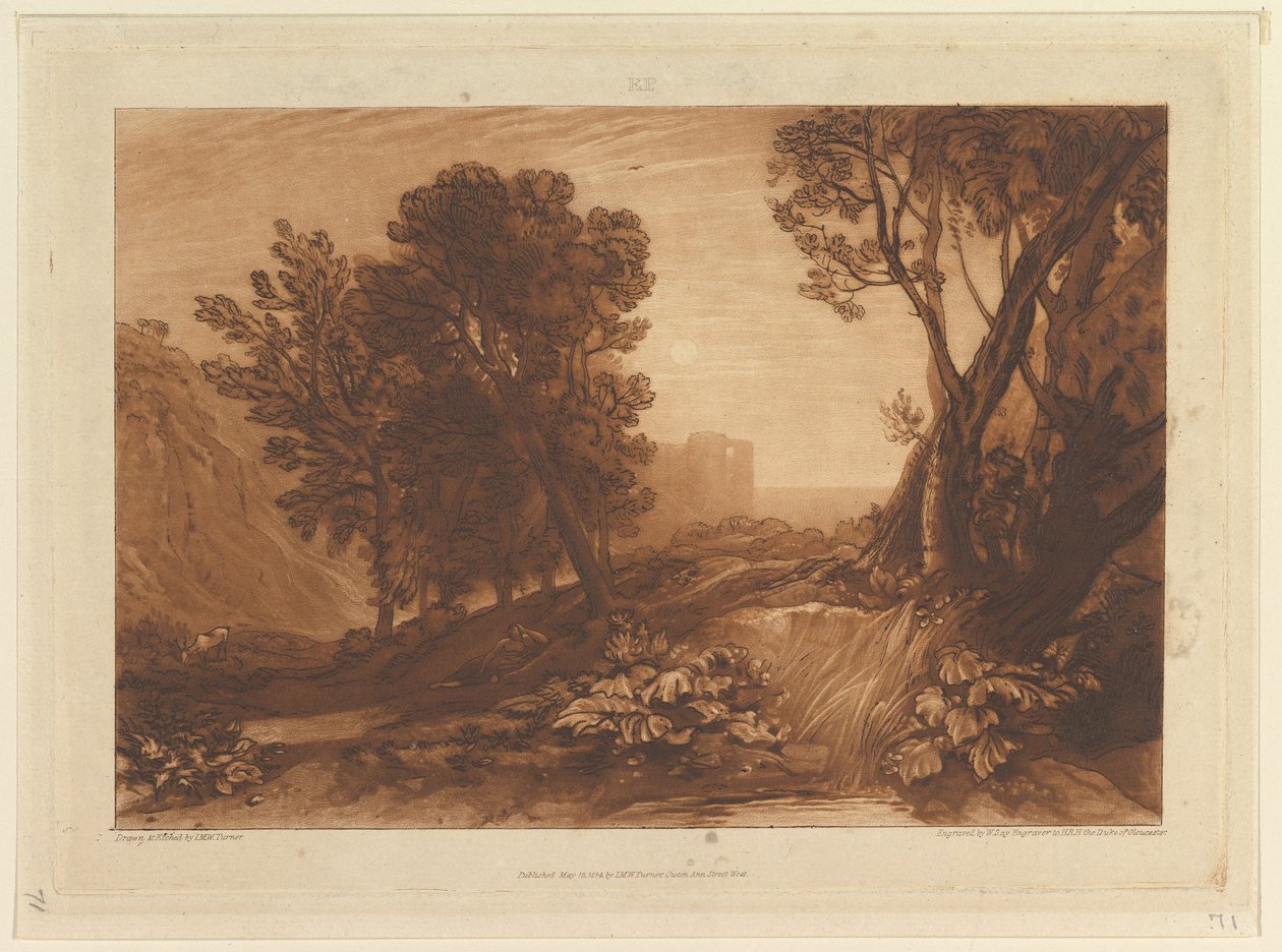 Samota aneb The Reading Magdalen Liber Studiorum, část XI, deska 53, 12. května 1814. od Joseph Mallord William Turner