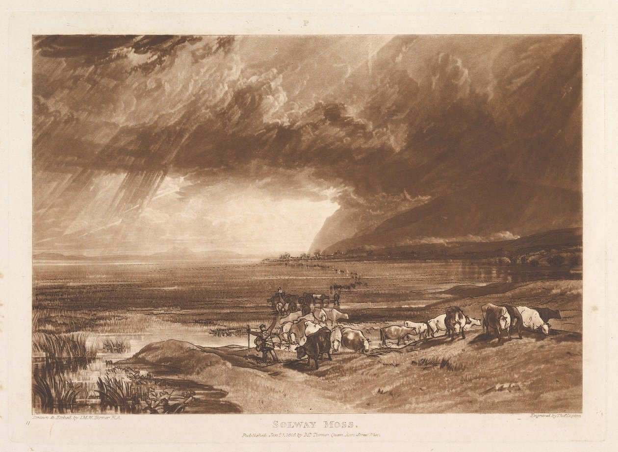 Solway Moss Liber Studiorum, část XI, deska 52, 1. ledna 1816. od Joseph Mallord William Turner
