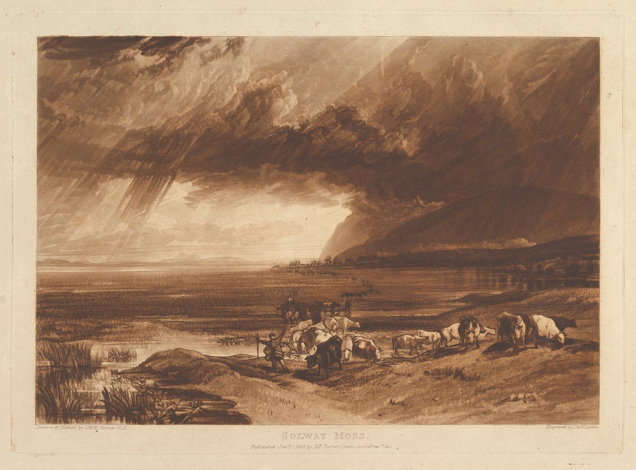 Solway Moss Liber Studiorum, část XI, deska 52, 1. ledna 1816. od Joseph Mallord William Turner