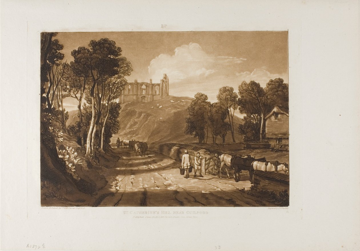 Kopec svaté Kateřiny u Guilfordu od Joseph Mallord William Turner