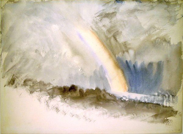 Bouřlivá krajina s duhou (akvarel na papíře) od Joseph Mallord William Turner