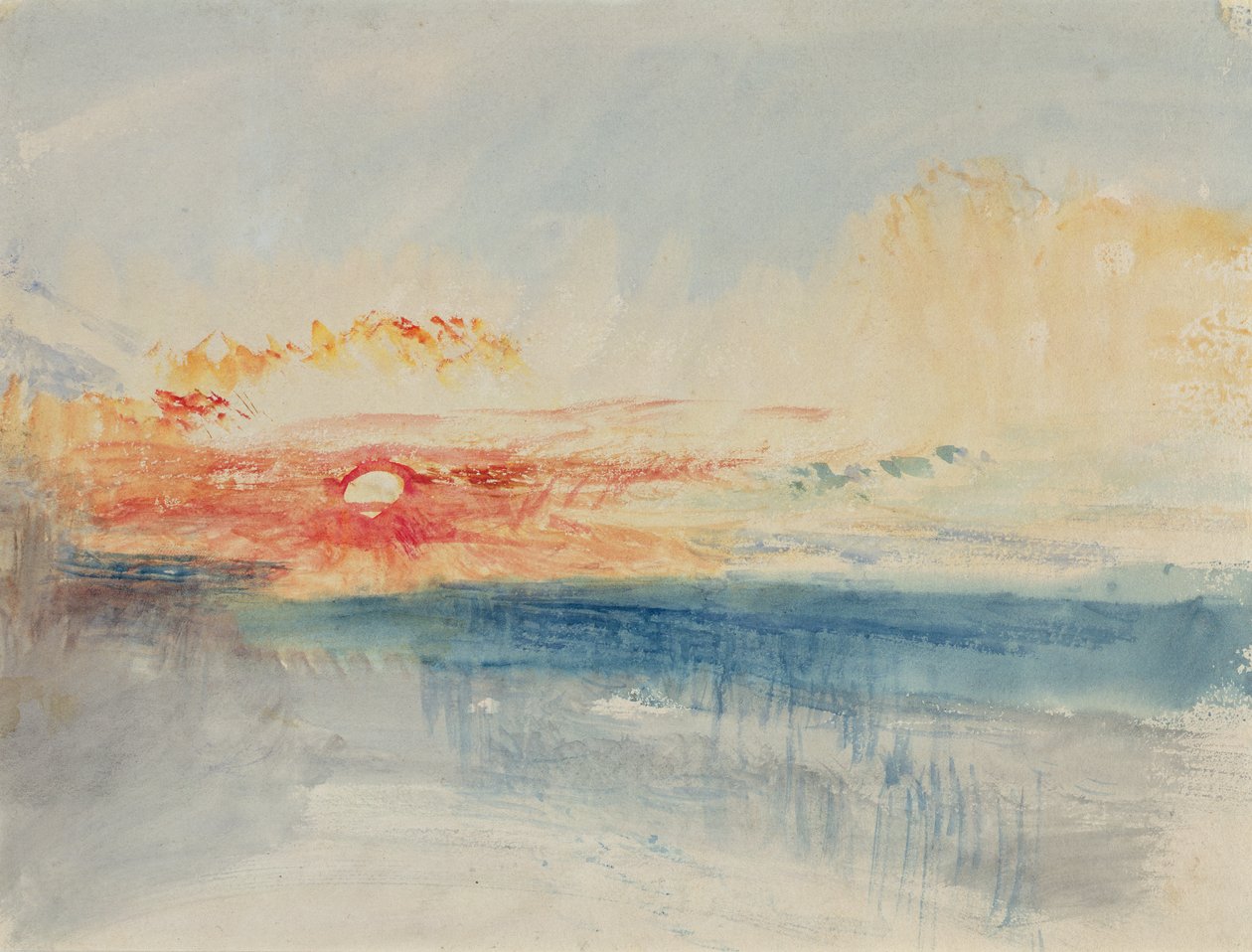 Západ slunce, cca 1845 (akvarel na papíře) od Joseph Mallord William Turner
