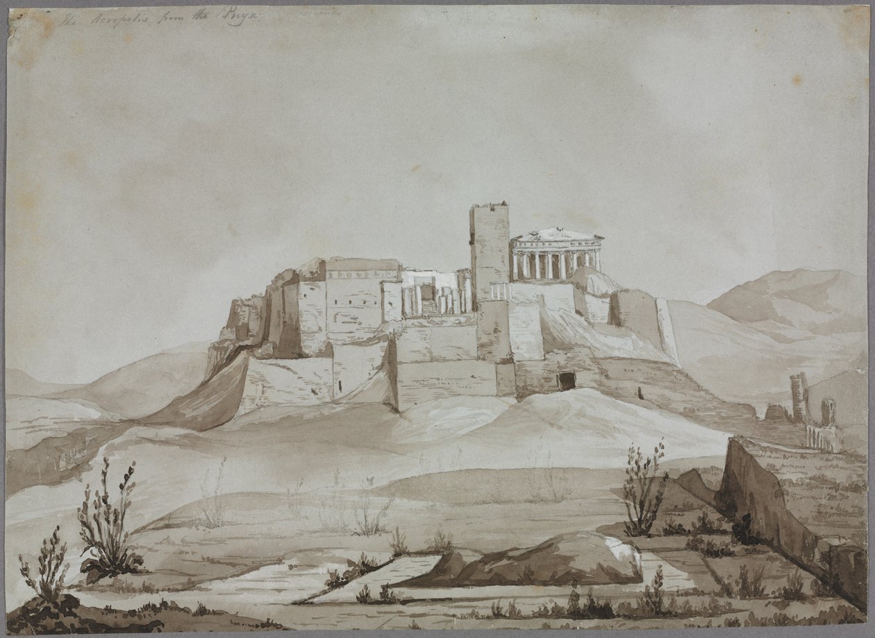 Akropole z Pnyxu, Atény, Řecko. od Joseph Mallord William Turner