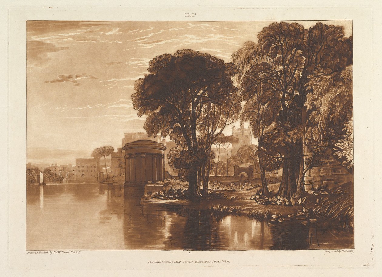 The Alcove, Isleworth Liber Studiorum, část XIII, deska 63, 1. ledna 1819. od Joseph Mallord William Turner