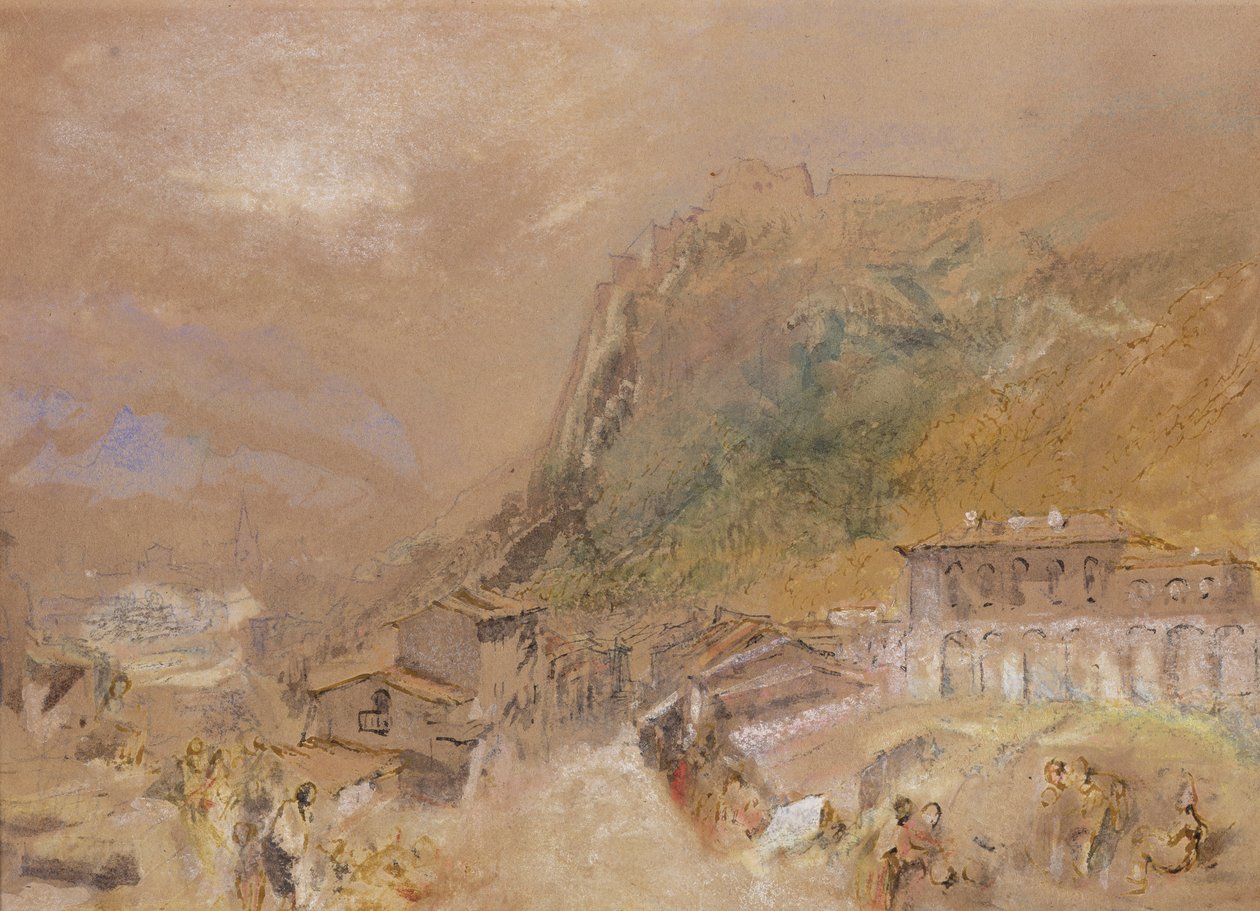 Bastille v Grenoblu, z vesnice La Tronche, kolem roku 1836 (akvarel na papíře) od Joseph Mallord William Turner