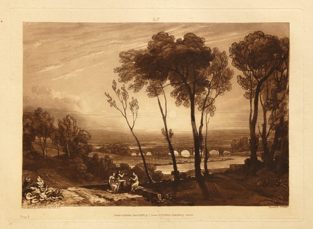 Most ve střední vzdálenosti od Joseph Mallord William Turner