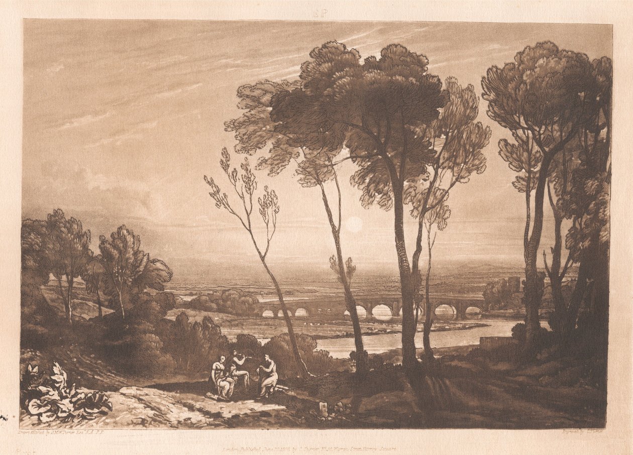 Most ve střední vzdálenosti od Joseph Mallord William Turner