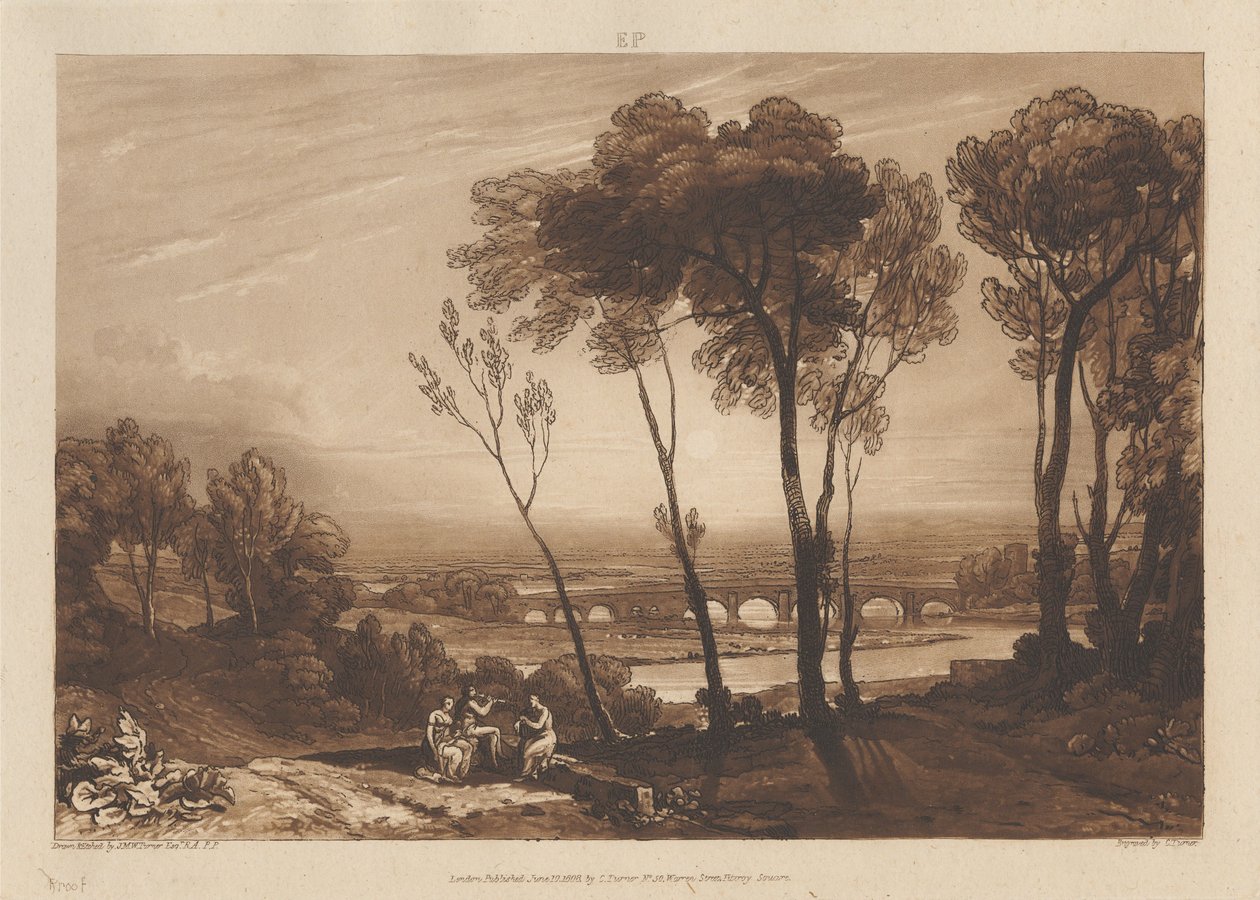 Most ve střední vzdálenosti od Joseph Mallord William Turner