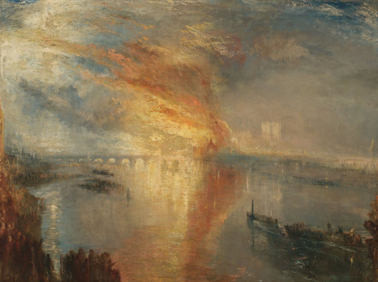 Vypálení sněmovny lordů a Commons, 16. října 1834, 1835 od Joseph Mallord William Turner