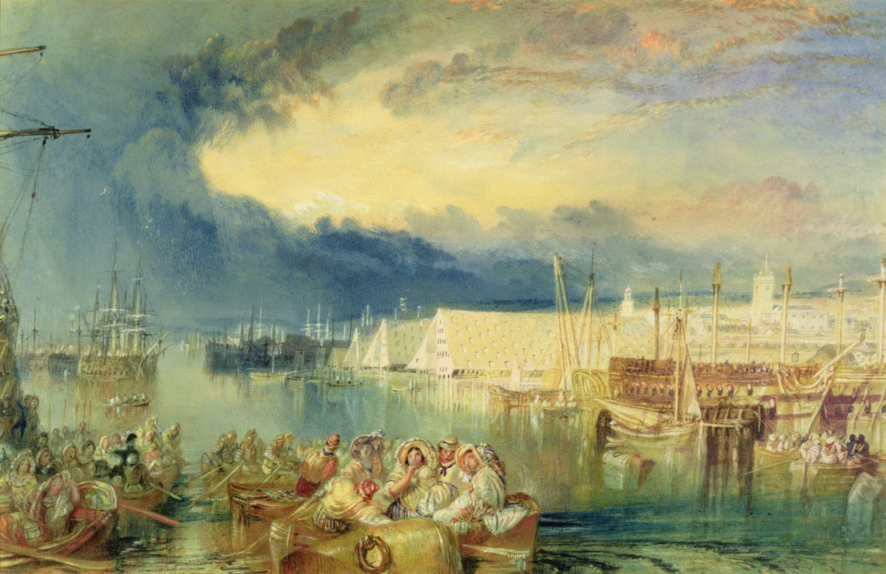 The Dockyard, Devonport, c.1825-29 (wc a kvaš na papíře) od Joseph Mallord William Turner