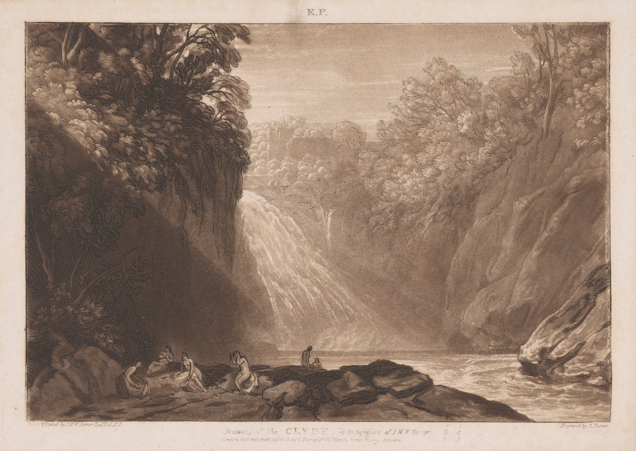 Kresba řeky Clyde od Joseph Mallord William Turner