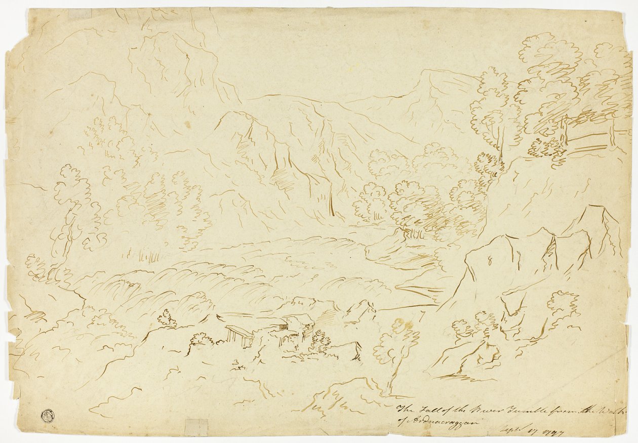 Fall of the River Tumble (recto); Pohled na Fastraly (verze) od Joseph Mallord William Turner