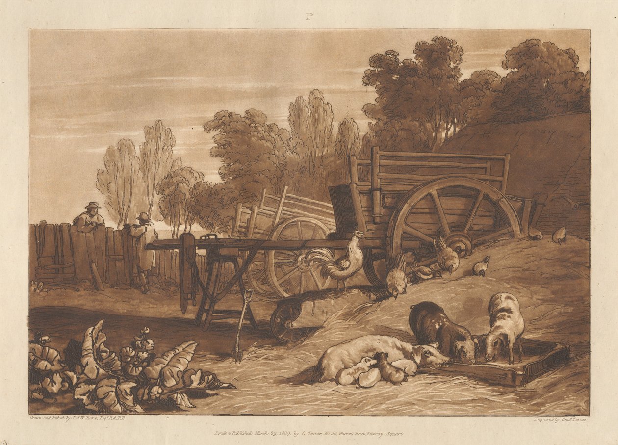 Dvůr s kohoutem od Joseph Mallord William Turner