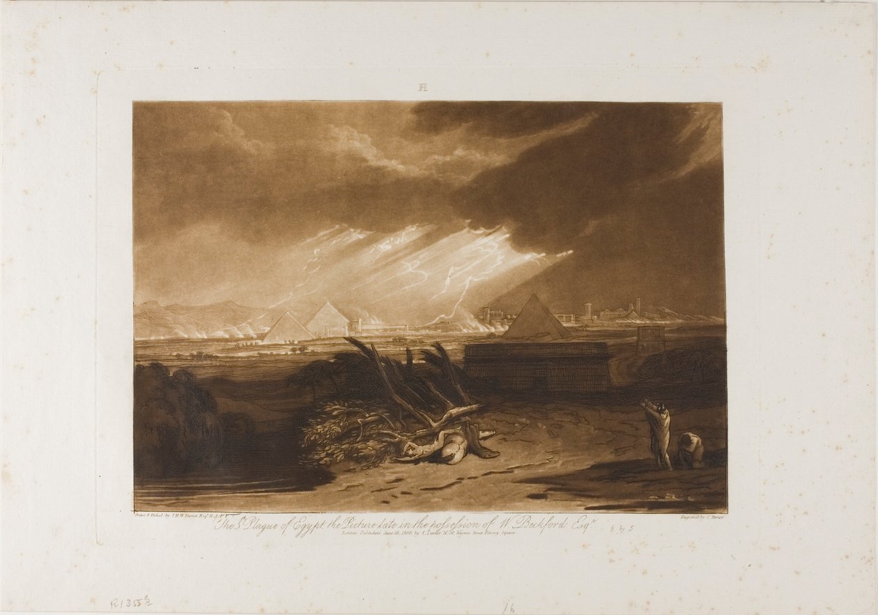 Pátá egyptská rána, deska 16 od LIber Studiorum od Joseph Mallord William Turner