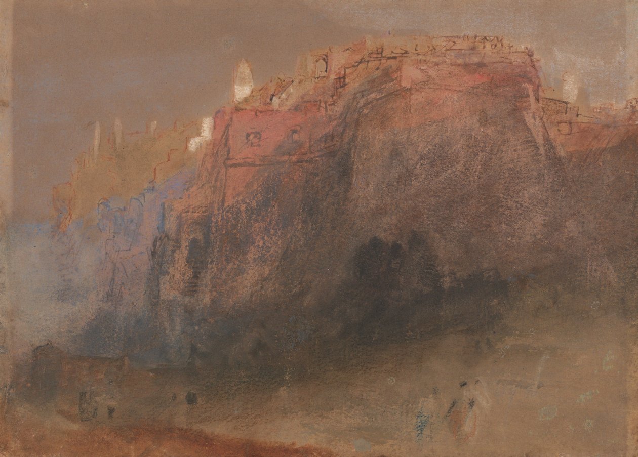 Opevněná skála Monaka od východu od Joseph Mallord William Turner