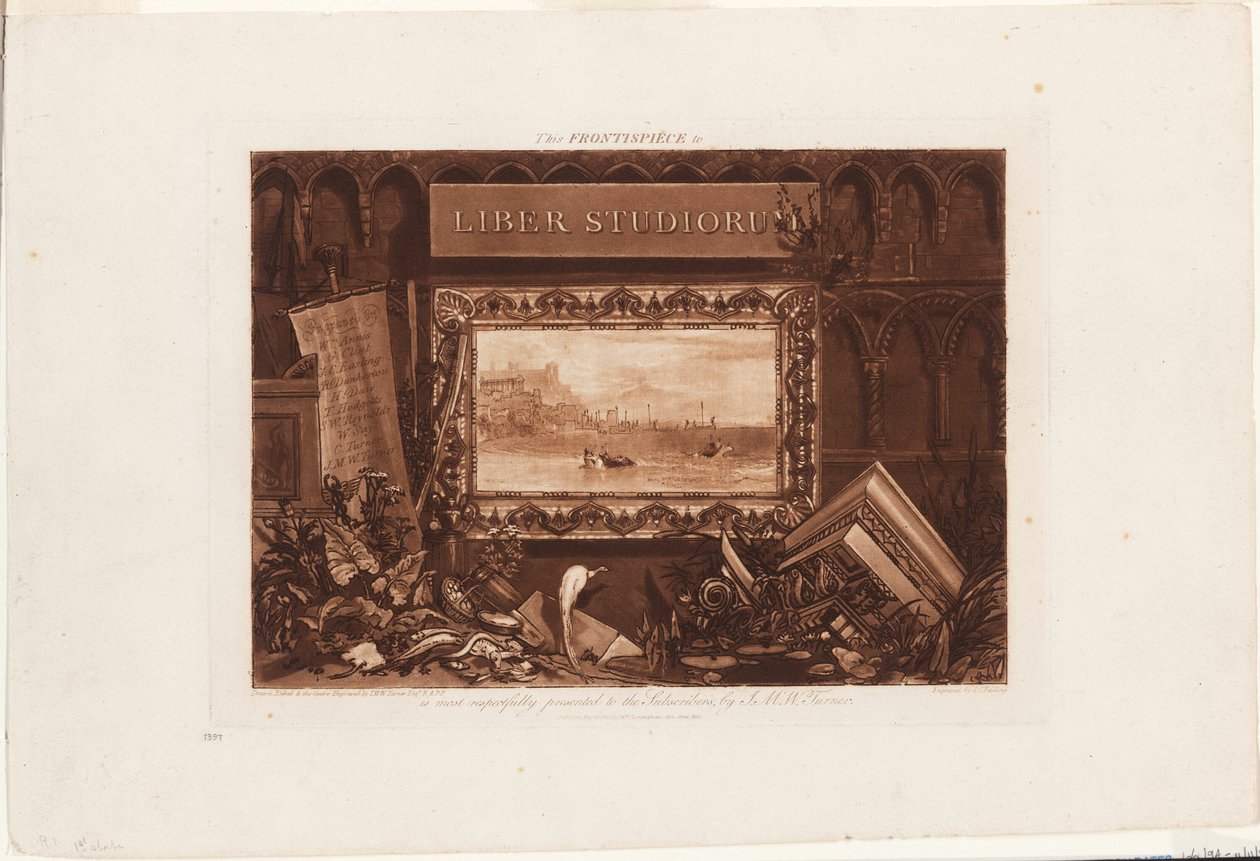 Frontispis ke knize studií od Joseph Mallord William Turner
