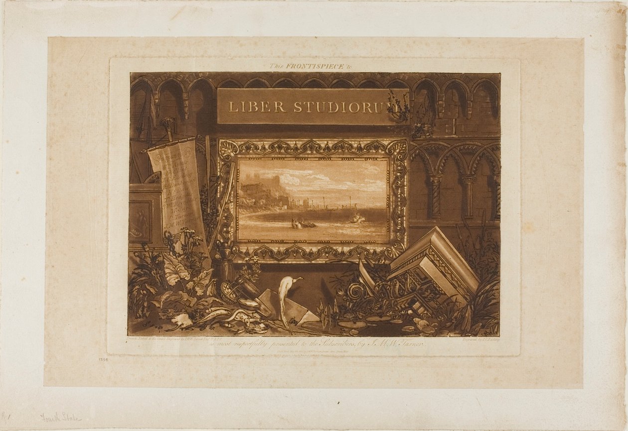 Frontispis ke knize studií od Joseph Mallord William Turner
