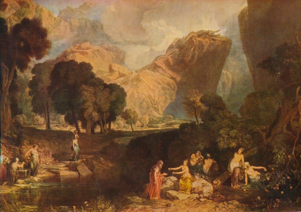 Bohyně sváru si vybírá jablko sváru v zahradě Hesperidek, 1806, 19 od Joseph Mallord William Turner