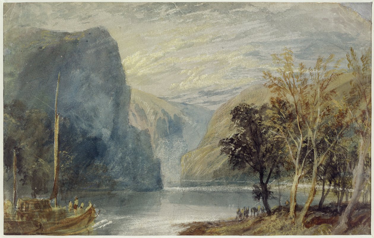 The Lorelei Rock, c.1817 (tužka a akvarel na papíře) od Joseph Mallord William Turner