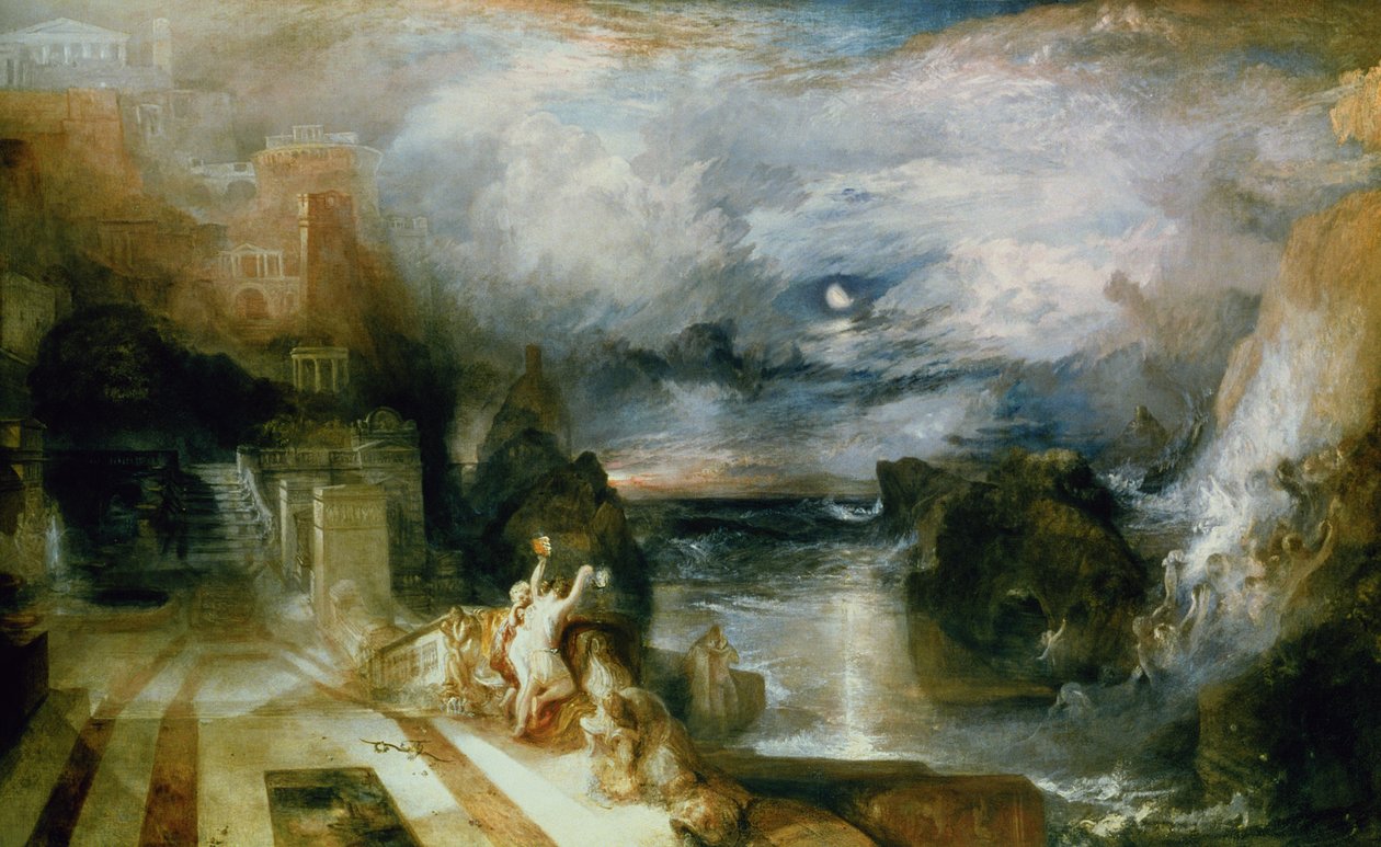 Rozloučení hrdiny a Leandra od Joseph Mallord William Turner