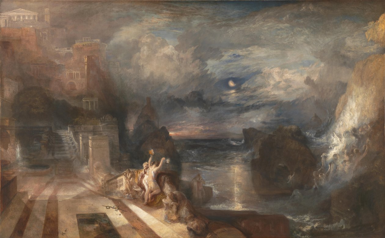 Rozloučení hrdiny a Leandra, před rokem 1837 od Joseph Mallord William Turner