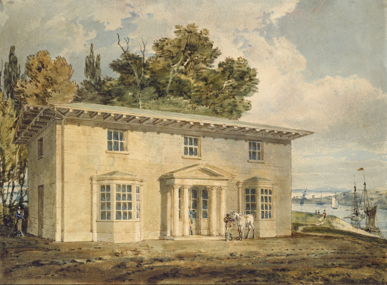 The Penrhyn Arms v Port Penrhyn, c. 1797 - 1798 (akvarel perem a hnědým inkoustem) od Joseph Mallord William Turner