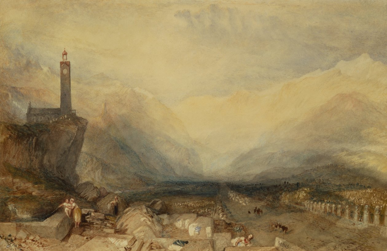 Splugen Pass (tužka a akvarel) od Joseph Mallord William Turner
