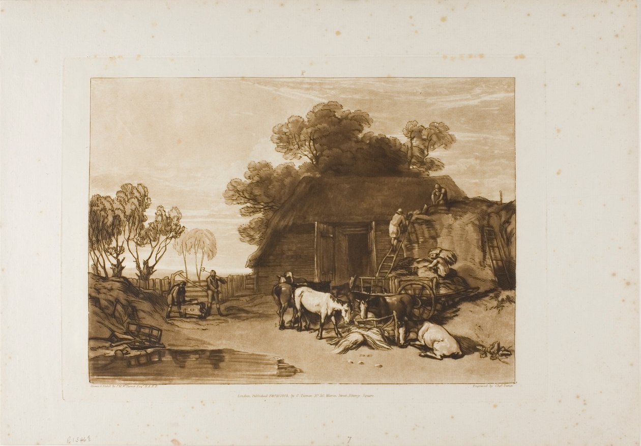 The Straw Yard, deska 7 od Liber Studiorum od Joseph Mallord William Turner