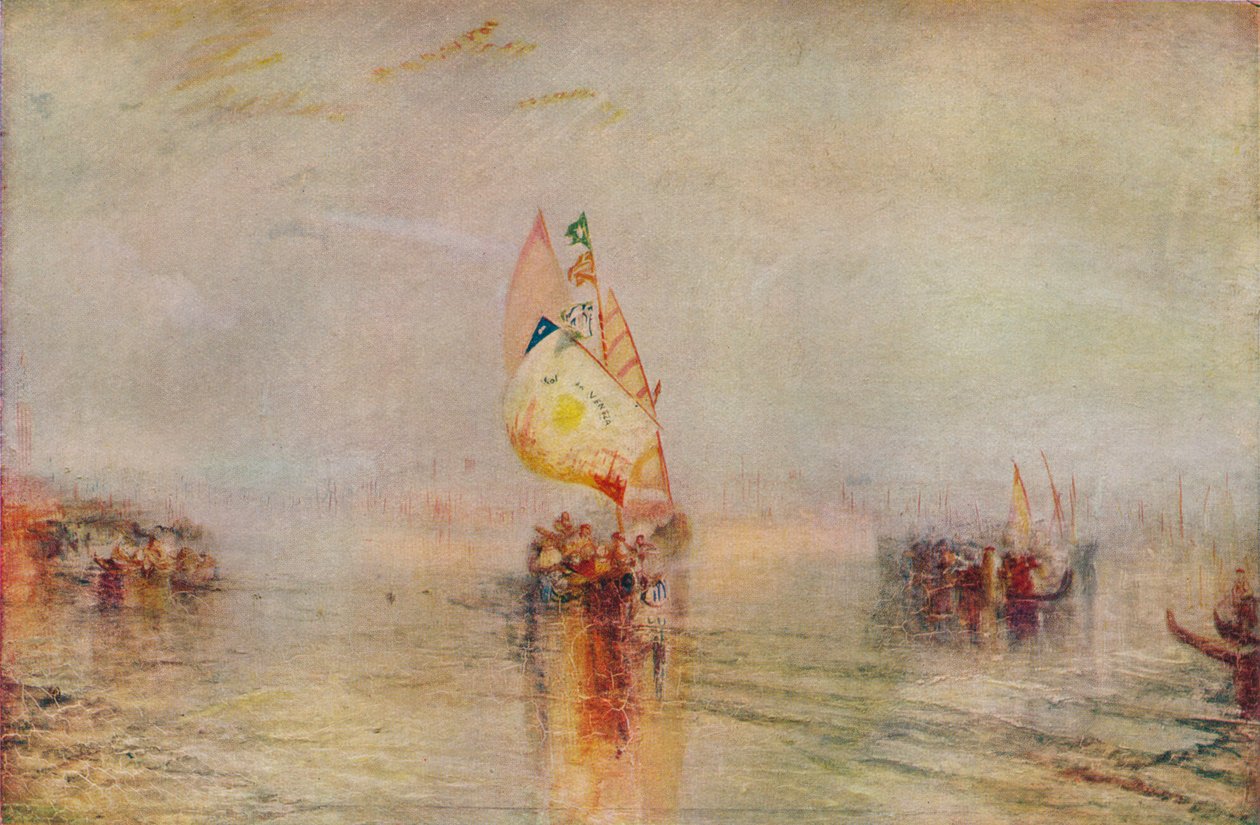 Slunce Benátek míří k moři, vystaveno 1843, 1937 od Joseph Mallord William Turner