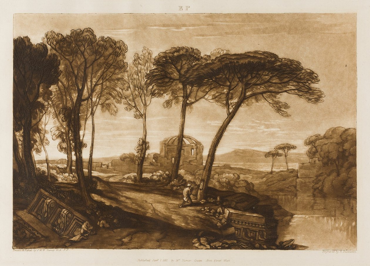 Chrám Minervy Medica, deska 23 z Liber Studiorum od Joseph Mallord William Turner