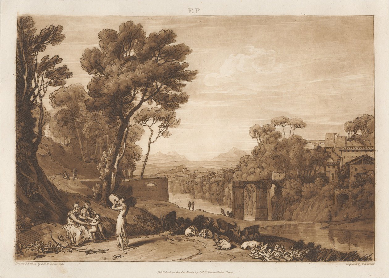 Žena a tamburína od Joseph Mallord William Turner