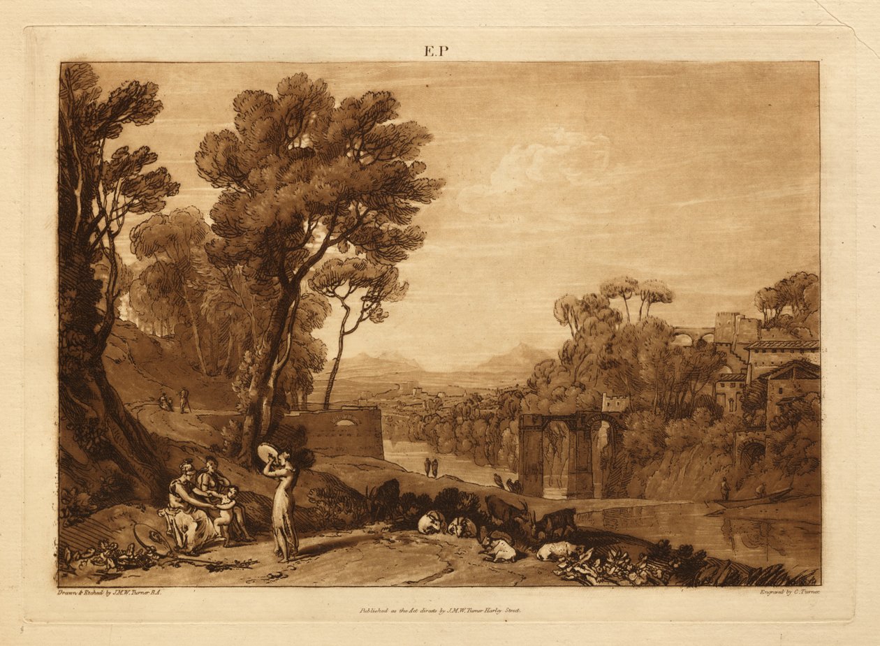 Žena a tamburína od Joseph Mallord William Turner