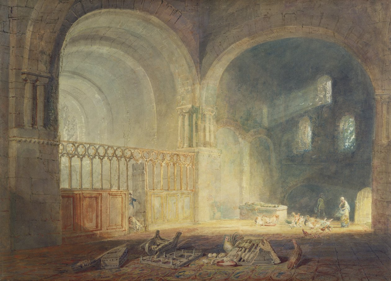 Transept převorství Ewenny, Glamorganshire, asi 1797 (akvarel na papíře) od Joseph Mallord William Turner