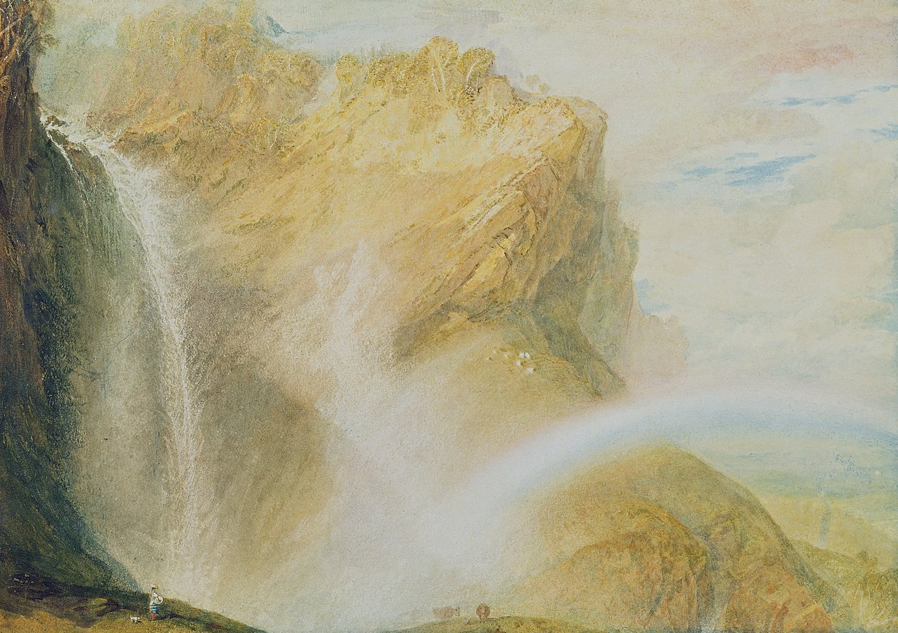 Horní vodopády Reichenbach (akvarel na papíře) od Joseph Mallord William Turner