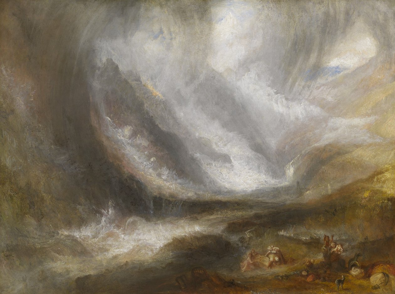 Údolí Aosty: Sněhová bouře, lavina a bouře, 1836-37 od Joseph Mallord William Turner