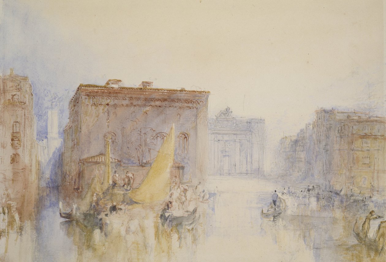 Benátky: The Accademia, 1840 (wc s perem a inkoustem na papíře) od Joseph Mallord William Turner