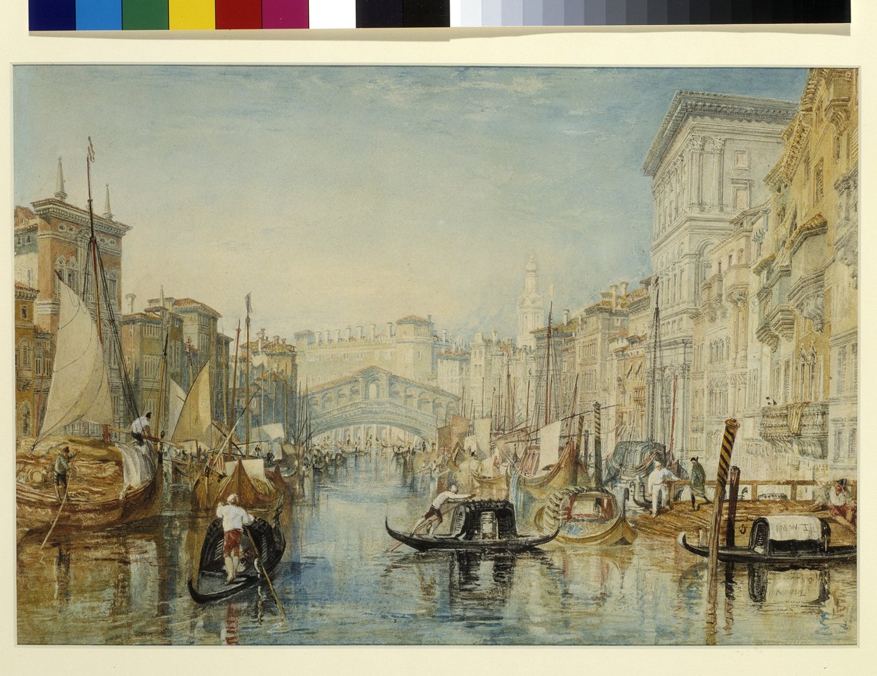 Benátky, Rialto (akvarel přes tužku na bílém papíře) od Joseph Mallord William Turner