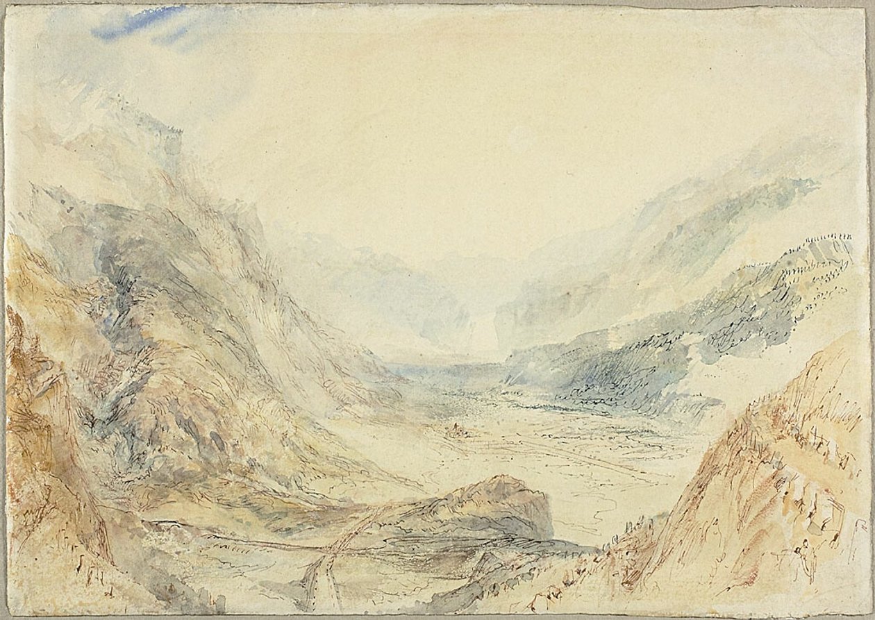 Pohled na průsmyk Svatého Gottharda, Švýcarsko od Joseph Mallord William Turner