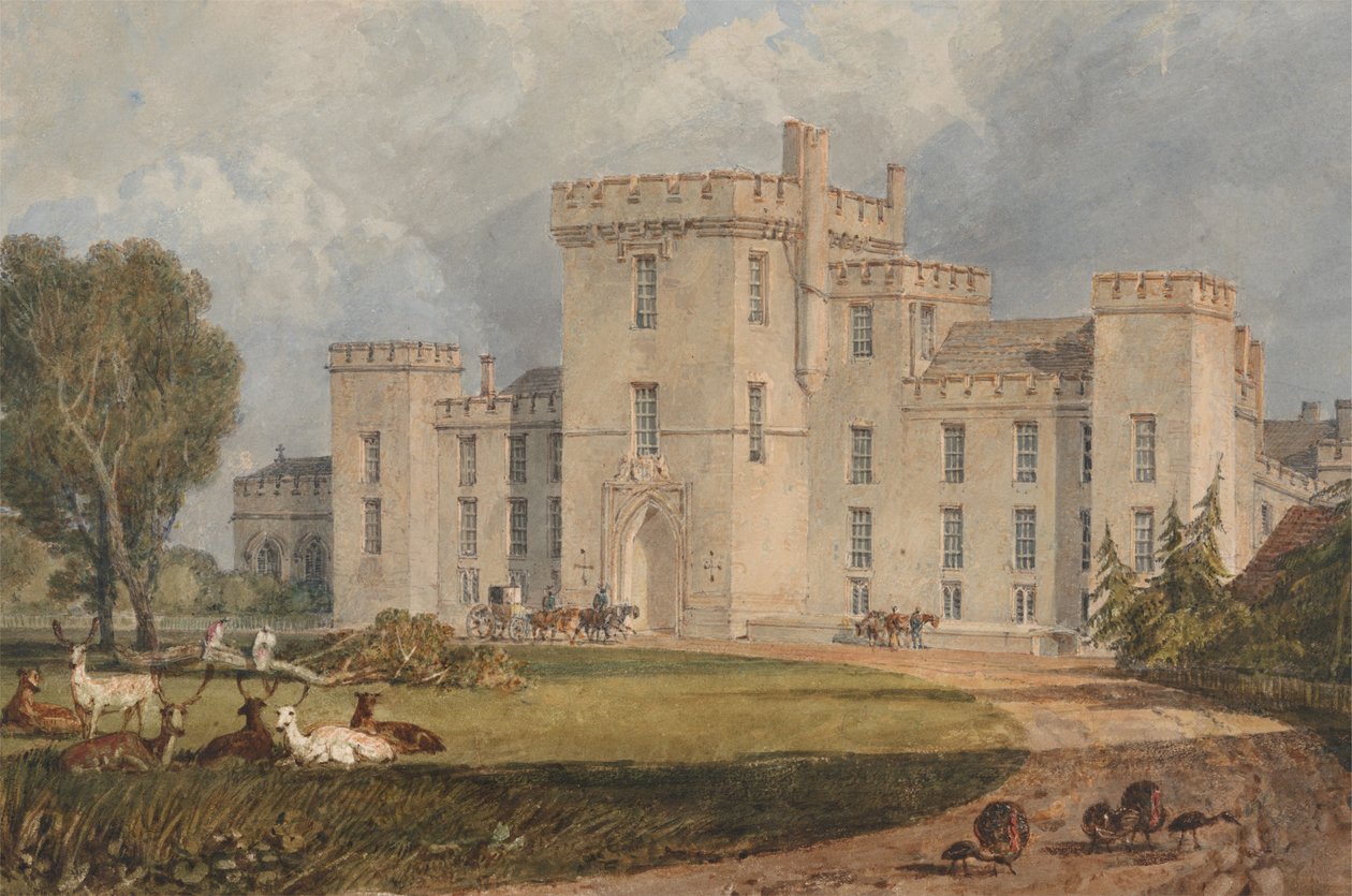 Pohled na Hampton Court v hrabství Herefordshire ze severozápadu od Joseph Mallord William Turner