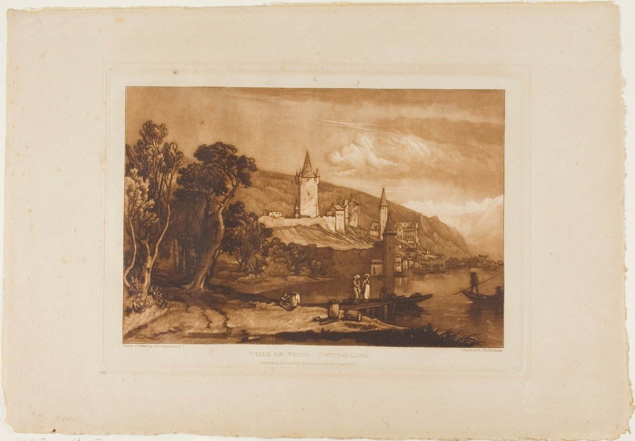 Ville de Thun, deska 59 z Knihy studií od Joseph Mallord William Turner