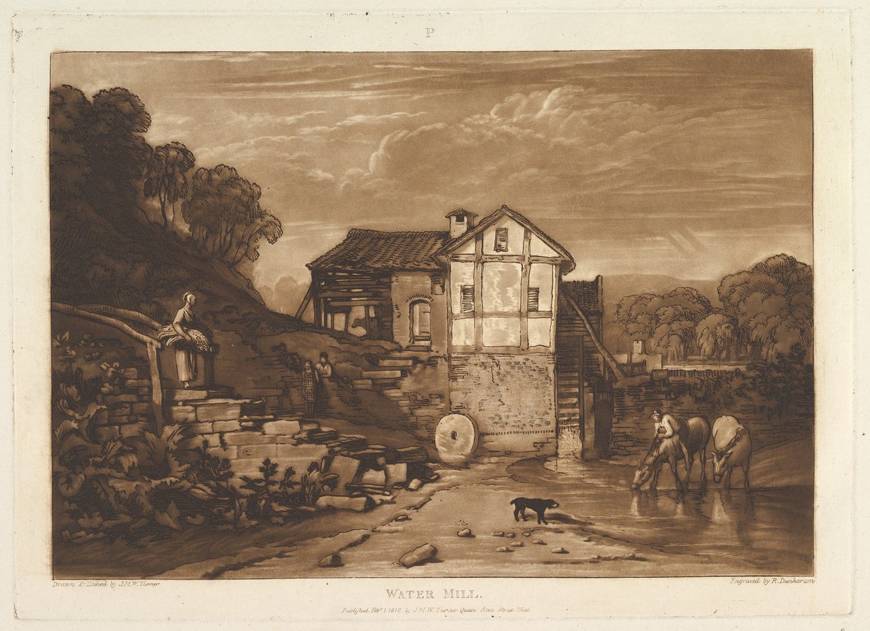 Kniha studií vodního mlýna, díl VIII, deska 37, 1. února 1812 od Joseph Mallord William Turner