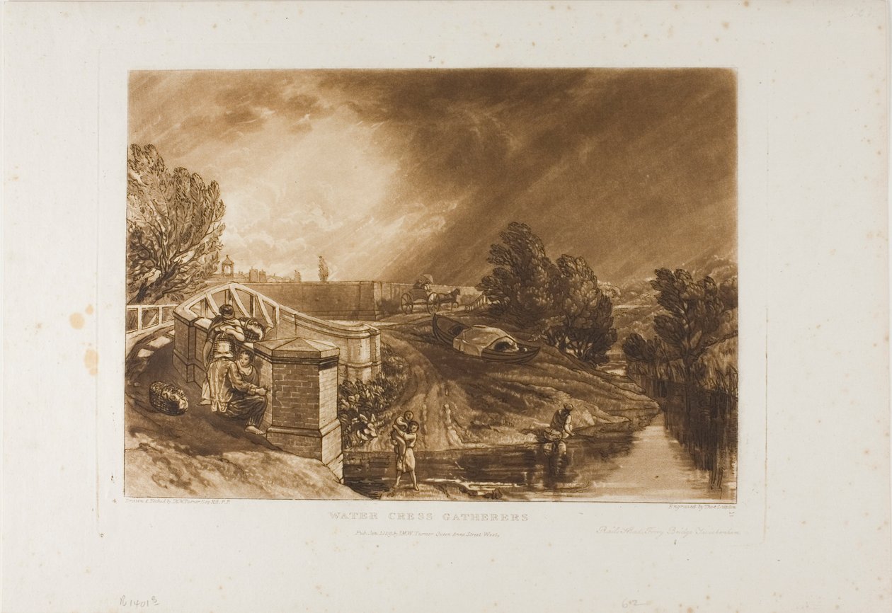 Watercress Gatherers, deska 62 od Liber Studiorum od Joseph Mallord William Turner