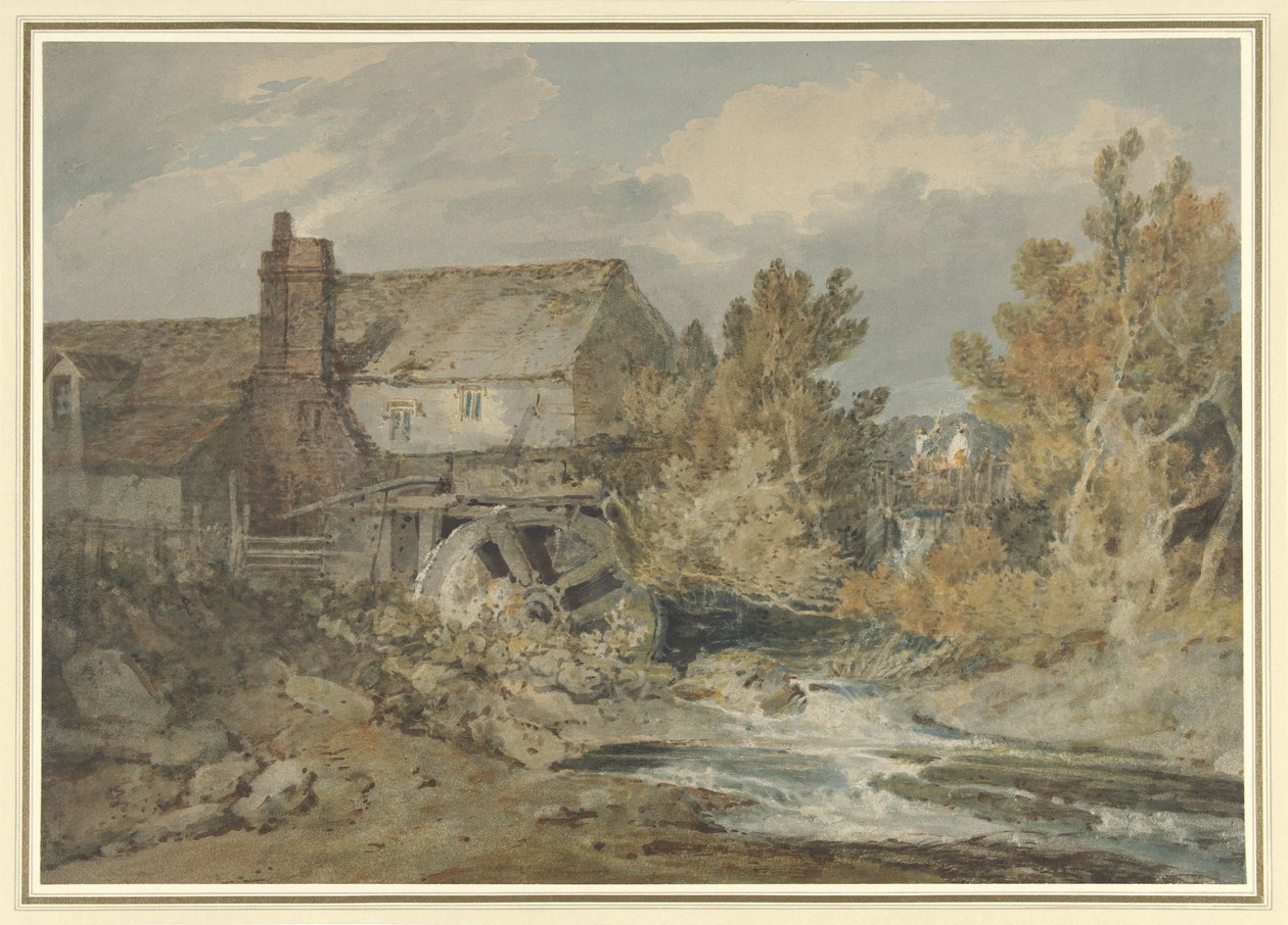 Vodní mlýn poblíž tekoucího potoka Vodní mlýn u tekoucího potoka od Joseph Mallord William Turner