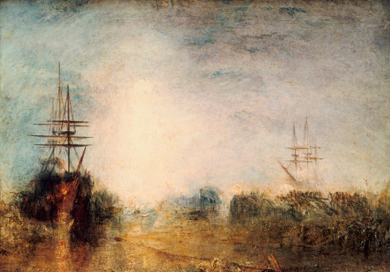 Velrybáři vařící tuk zapletený v ledovém ledu, snažící se vyprostit se, 1846 od Joseph Mallord William Turner
